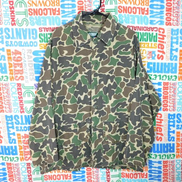 Vintage Saftbak Shacket Mens L/XL Duck Camo Hunting Field Chore Canvas USA Made - Picture 1 of 5